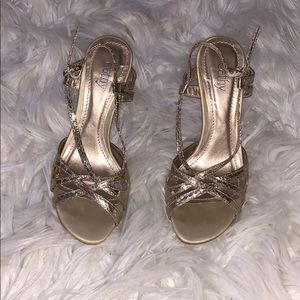 Brand new Cathy gold sandal stiletto